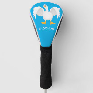 Funny curious domestic goose cartoon personalised golf head cover