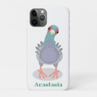 Funny curious pigeon cartoon illustration