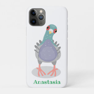 Funny curious pigeon cartoon illustration Case-Mate iPhone case