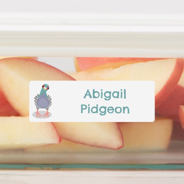 Funny curious pigeon cartoon personalised (Affixed)