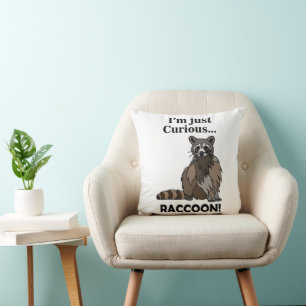 Funny Curious Racoon Cushion