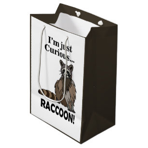 Funny Curious Racoon Medium Gift Bag