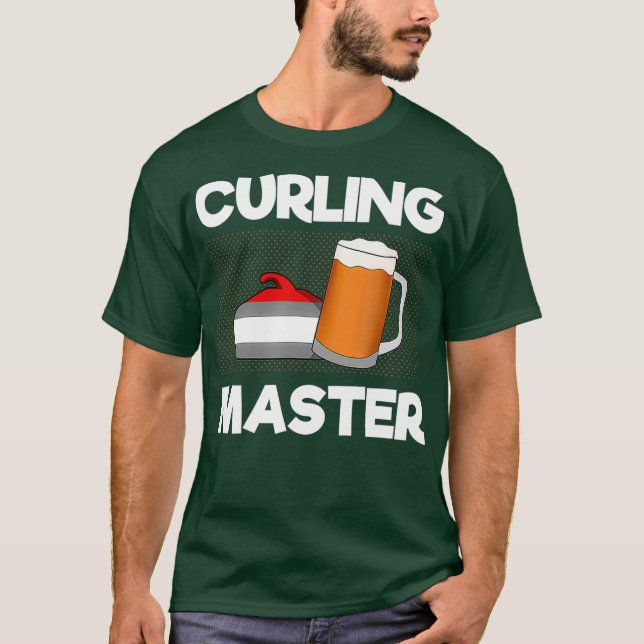 Funny Curling and Beer Drinking I Beer Lover I T-Shirt (Front)