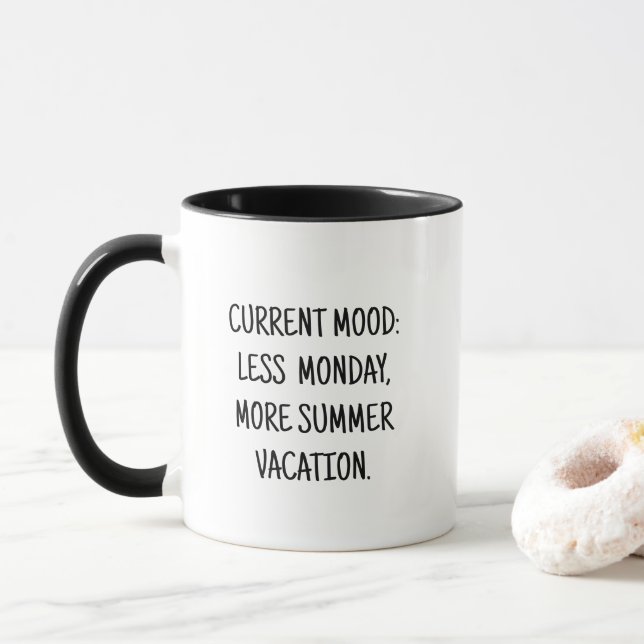 Funny Current Mood Coffee Mug (With Donut)