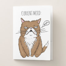 Funny Current Mood Meh Cat Folder