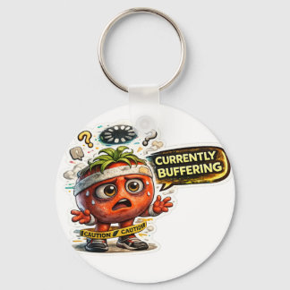 Funny Currently Buffering T-Shirt | Retro Sarcasti Key Ring