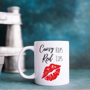 Funny Curvy Hips Red Lips Coffee Mug