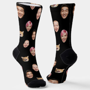 Funny Custom 4 Faces with Dog Cat – Personalised Socks