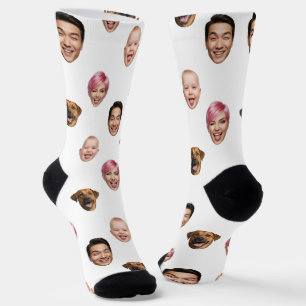 Funny Custom 4 Faces with Dog Cat – Personalized Socks