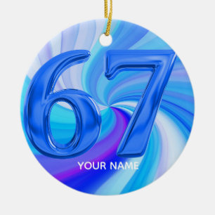 Funny Custom 67 Meme Ceramic Tree Decoration