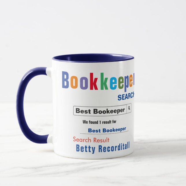 Funny Custom Best Bookkeeper Mug (Left)