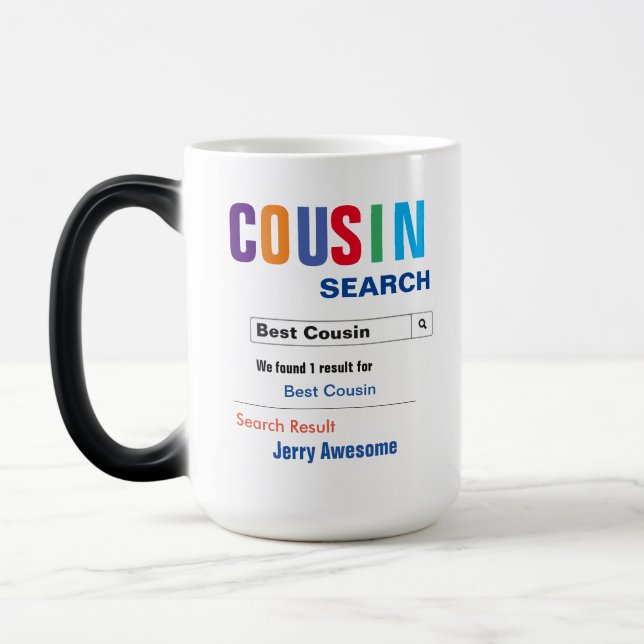 Funny Custom Best Cousin Gift Magic Mug (Left)