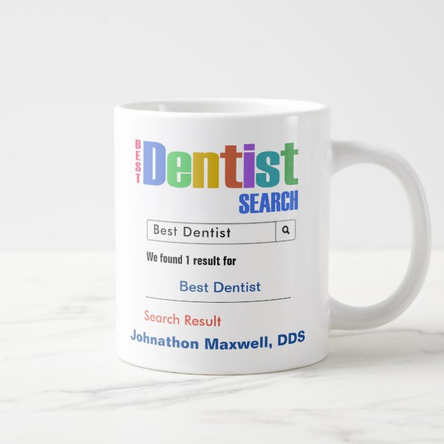 Funny Custom Best Dentist Gift Large Coffee Mug (Right)