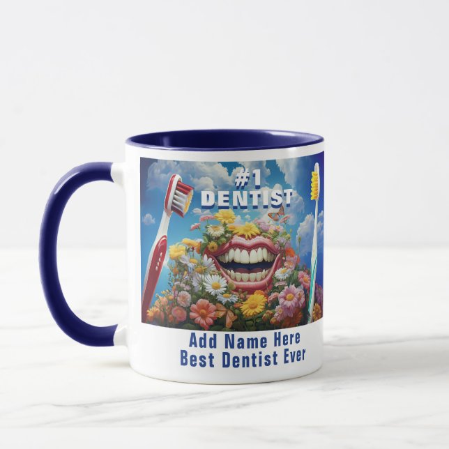 Funny Custom Best Dentist Gift Mug (Left)