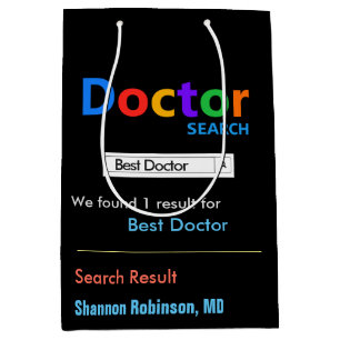 Funny Custom Best Doctor Medium Gift Bag