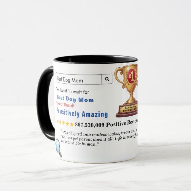 Funny Custom Best Dog Mom Mug (Front Left)
