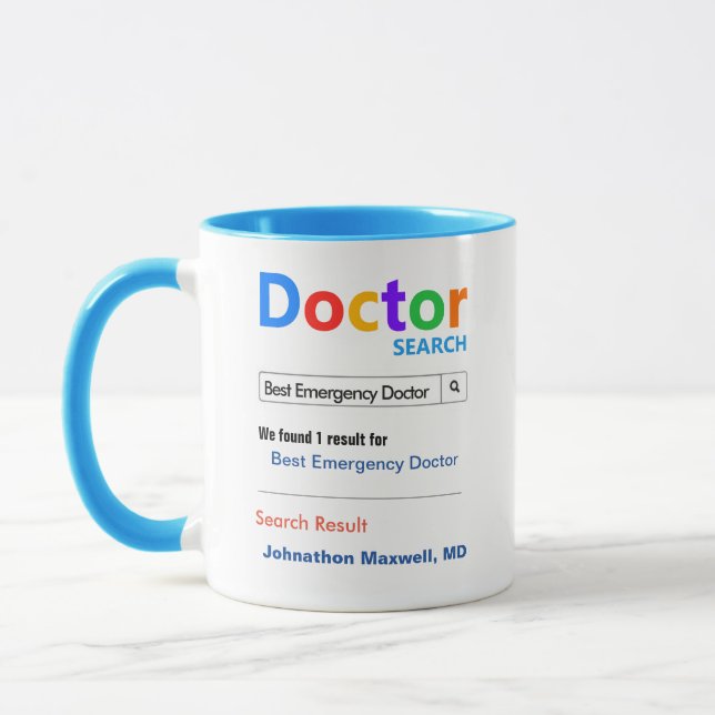 Funny Custom Best Emergency Doctor Gift Mug (Left)