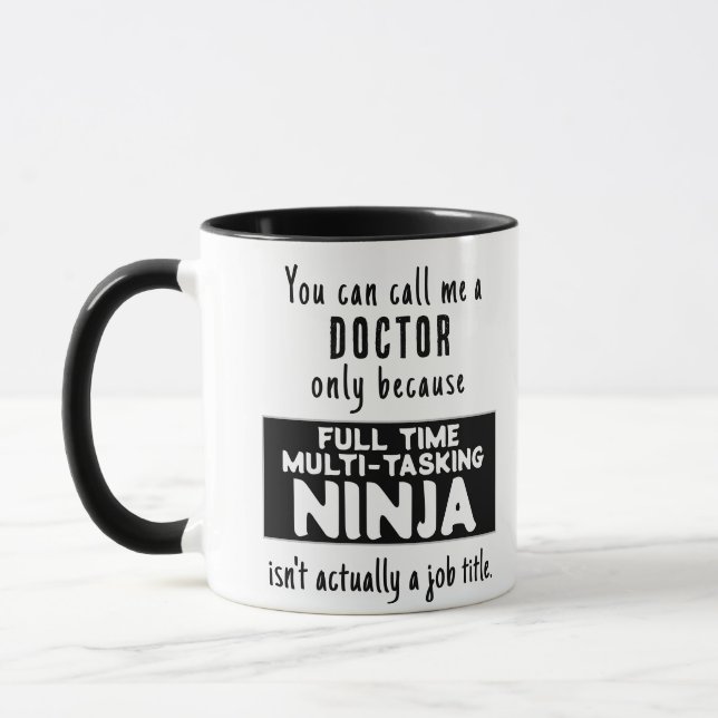Funny Custom Best Ninja Doctor Gift Mug (Left)