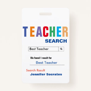Funny Custom Best Teacher Gift ID Badge