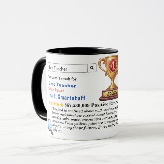 Funny Custom Best Teacher Mug (Front Left)