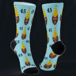 Funny Custom Birthday Face with Party Hat & Age Socks<br><div class="desc">Make milestone birthdays unforgettable with this funny custom face design, featuring your chosen photo wearing a festive party hat alongside the birthday age. Personalise it by replacing the sample image with the celebrant’s face and updating the number to match their special year—whether it’s 18, 21, 35, 45, 65, 55, or...</div>