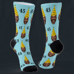 Funny Custom Birthday Face with Party Hat & Age Socks<br><div class="desc">Make milestone birthdays unforgettable with this funny custom face design, featuring your chosen photo wearing a festive party hat alongside the birthday age. Personalise it by replacing the sample image with the celebrant’s face and updating the number to match their special year—whether it’s 18, 21, 35, 45, 65, 55, or...</div>