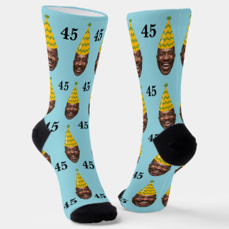 Funny Custom Birthday Face with Party Hat & Age Socks