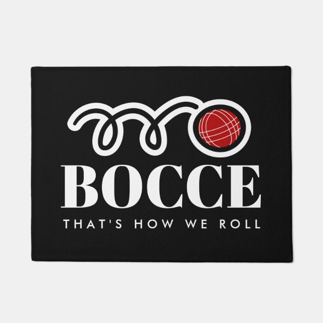 Funny custom bocce ball doormat for bocci player (Front)