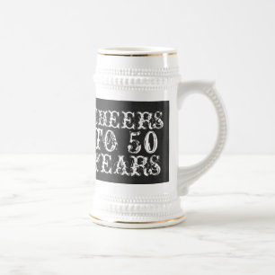 Funny custom cheers to 50 years birthday gift beer stein