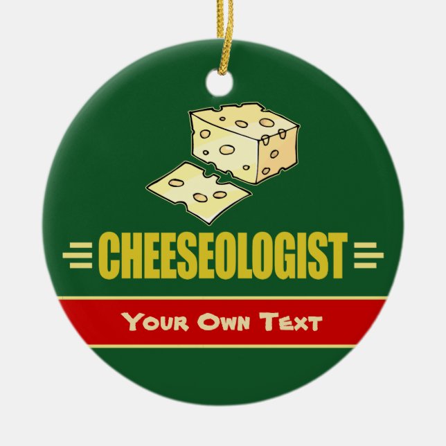 Funny Custom Cheese Christmas Ceramic Tree Decoration (Front)