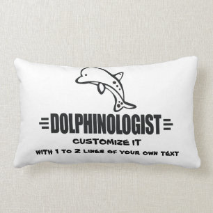 Funny Custom Dolphins Lumbar Cushion