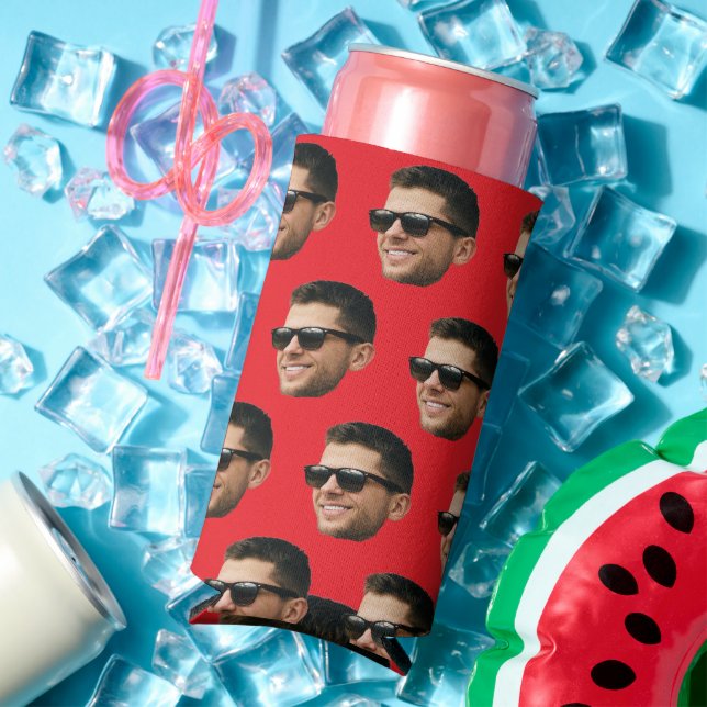 Funny Custom Face Can Cooler (In Situ Summer)