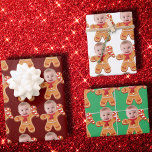 Funny Custom Face Photo Gingerbread baby Wrapping Paper Sheet<br><div class="desc">Funny Custom Face Photo Gingerbread baby, , Replace the face of this Gingerbread with your favourite photo (make sure to crop as much to the face as possible and use an app to remove the background) and personalise this funny Christmas Holiday Wrapping Paper with your kid, husband, or boyfriend on...</div>