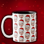 Funny Custom Face Photo Santa Head Christmas<br><div class="desc">Funny Custom Face Photo Santa Head Christmas Mug</div>