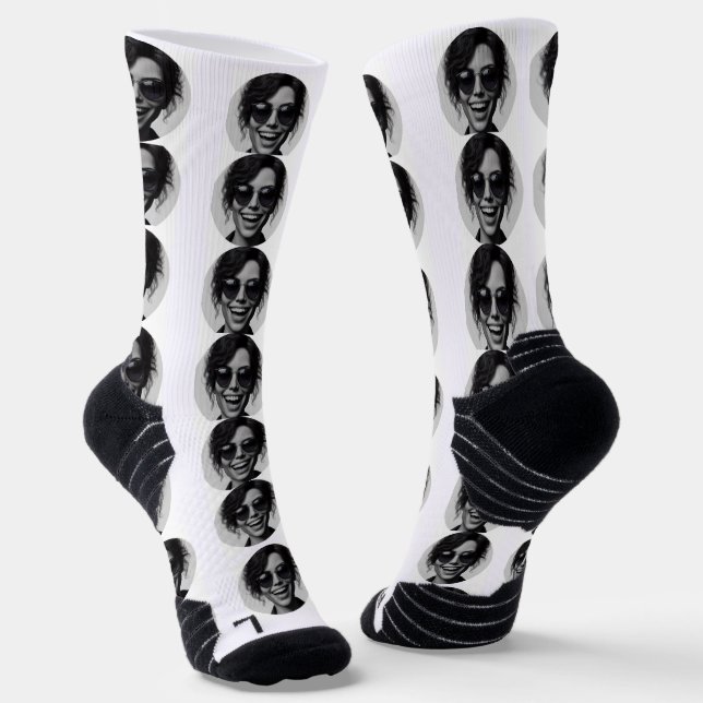 Funny Custom Face Photo Socks (Angled)