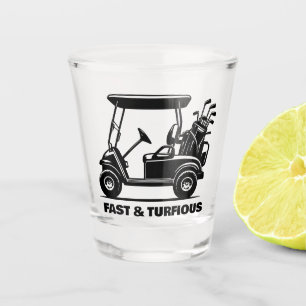 Funny Custom Golf Cart Sports Gift Etched Shot Glass