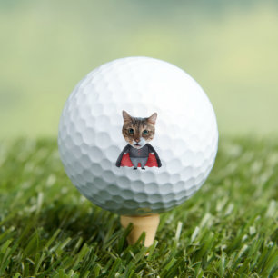 Funny Custom Halloween Vampire Add Your Cat Photo Golf Balls