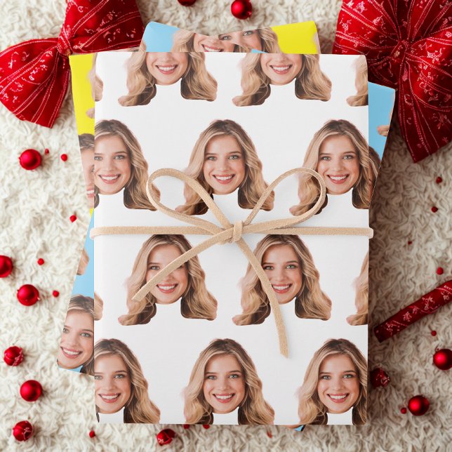 Funny Custom Heads Photo Gift Wrap | Custom Face (Creator Uploaded)