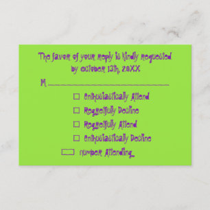 Funny Custom Kids Halloween Party RSVP Invite Card