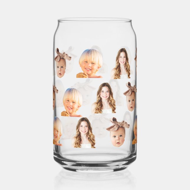 Funny Custom Mum of 3 Kids Photos Can Glass (Front)