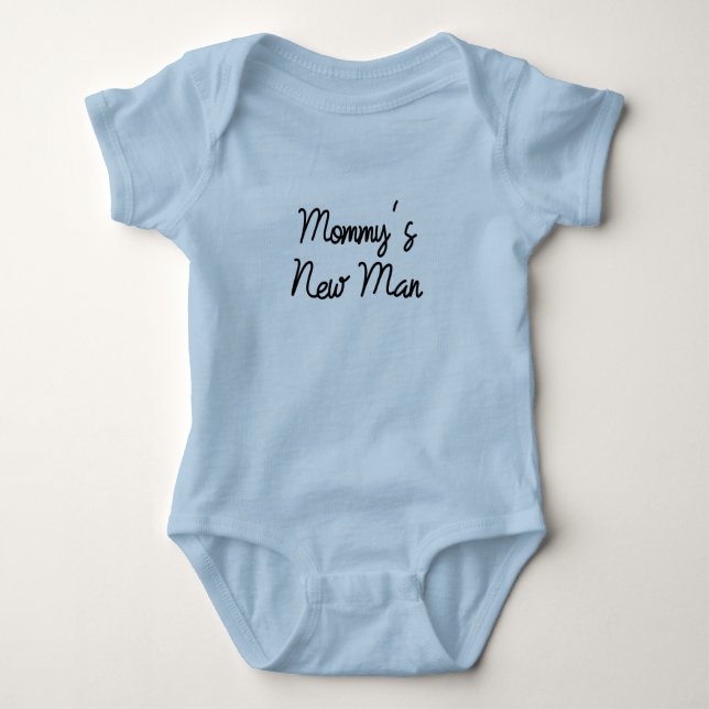 Funny Custom mummy's new man toddler Baby Bodysuit (Front)