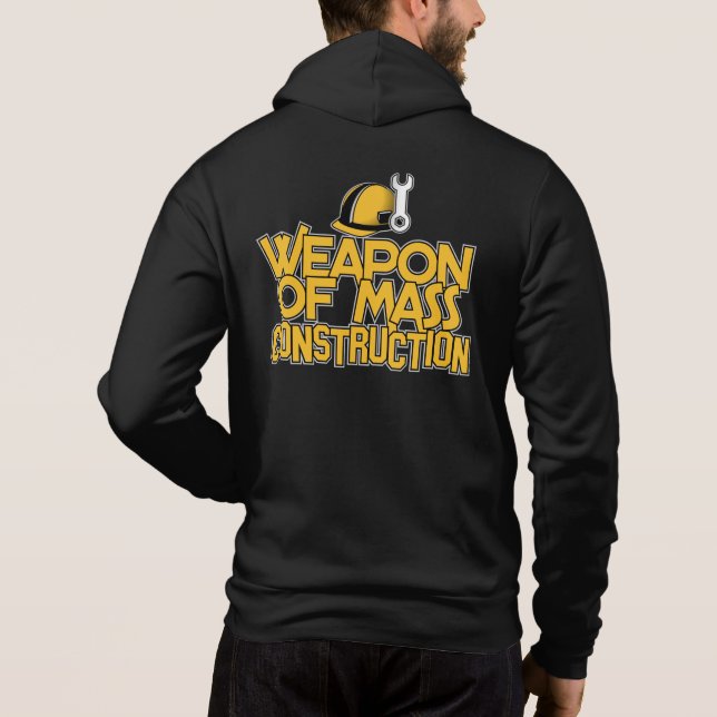 Funny custom name Construction Worker Hoodie (Back)