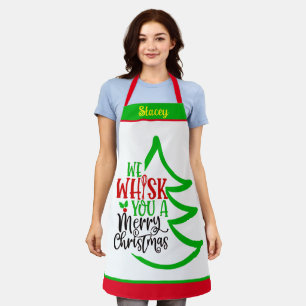Funny Custom Name Customizable Baker's Christmas A Apron