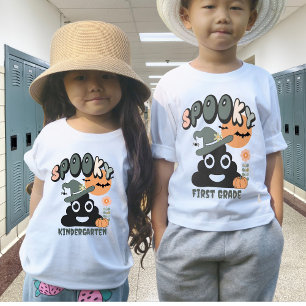 Funny Custom Name Grade Year Retro Wavy Spooky Poo T-Shirt