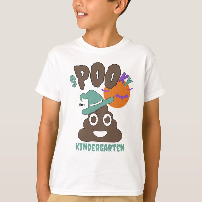 Funny Custom Name Grade Year Spooky Poo T-Shirt (Front)