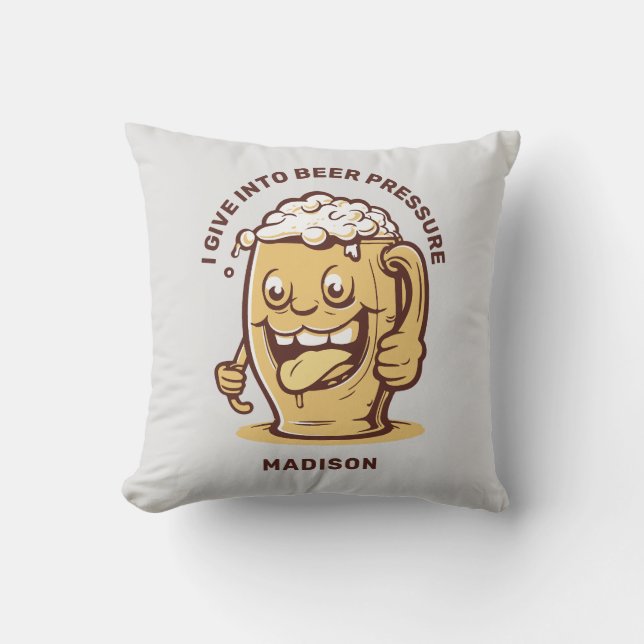 Funny Custom Name & Text Beer Cushion (Front)