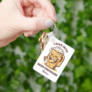 Funny Custom Name & Text Beer Key Ring