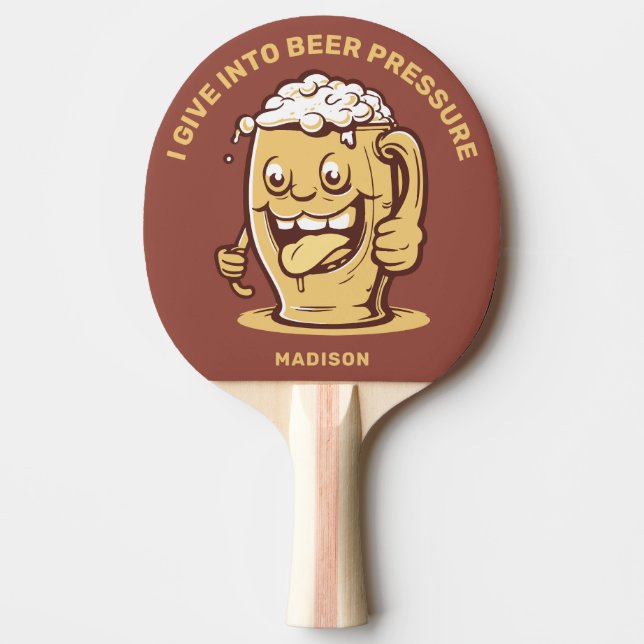 Funny Custom Name & Text Beer Ping Pong Paddle (Front)