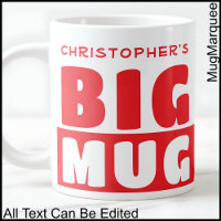 Funny Custom Name Text Two Tone Red Big Mug 007