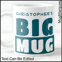 Funny Custom Name Text Two Tone Teal Big Mug 006